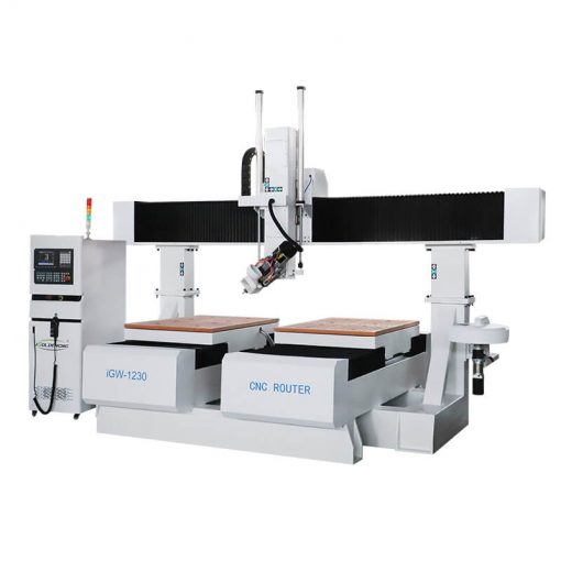 Double Work Table 4 Axis CNC Router Machine