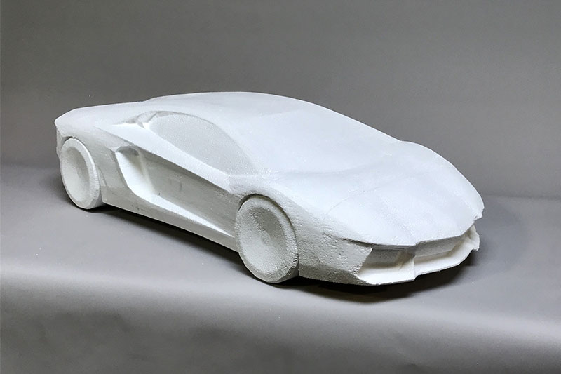 A Foam sports car produced by CNC Foam Router